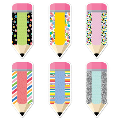 Core Decor Pattern Play Pencils | 6' | Inch Designer Cut-Outs | 72 pieces