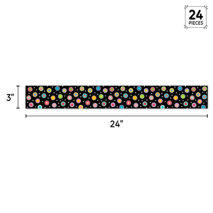 Core Decor Dotted Dots on Black EZ Border | 24pcs | 24-inch strips