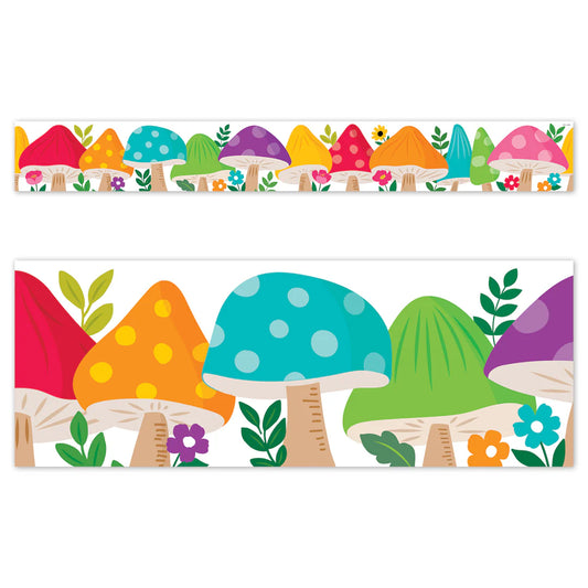 Woodland Friends Jumbo Mushrooms EZ Border | 24pcs | 24-inch strips