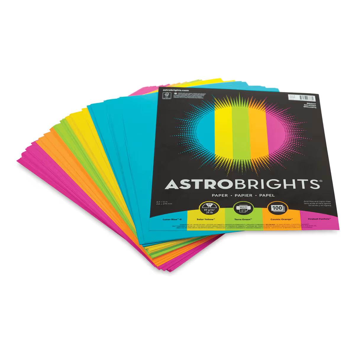 Neon | 8.5" X 11"| Asst Paper | Pqt.100 | Astrobrights | 24lb – imagen 2 - JA Riollano