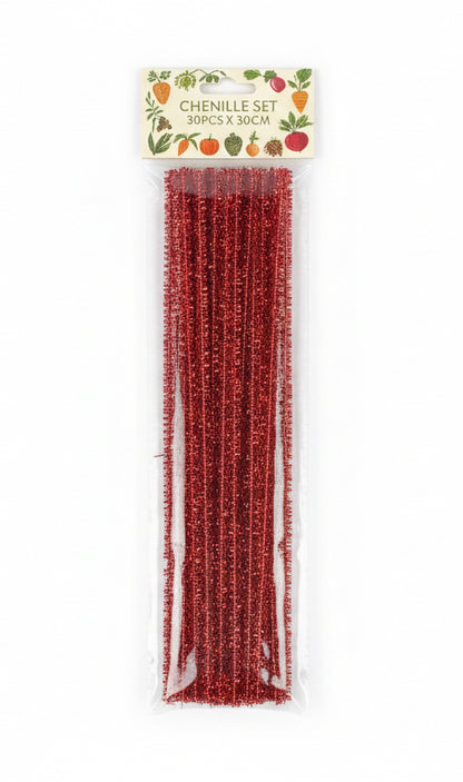 Red Glitter Chenille |30 pcs