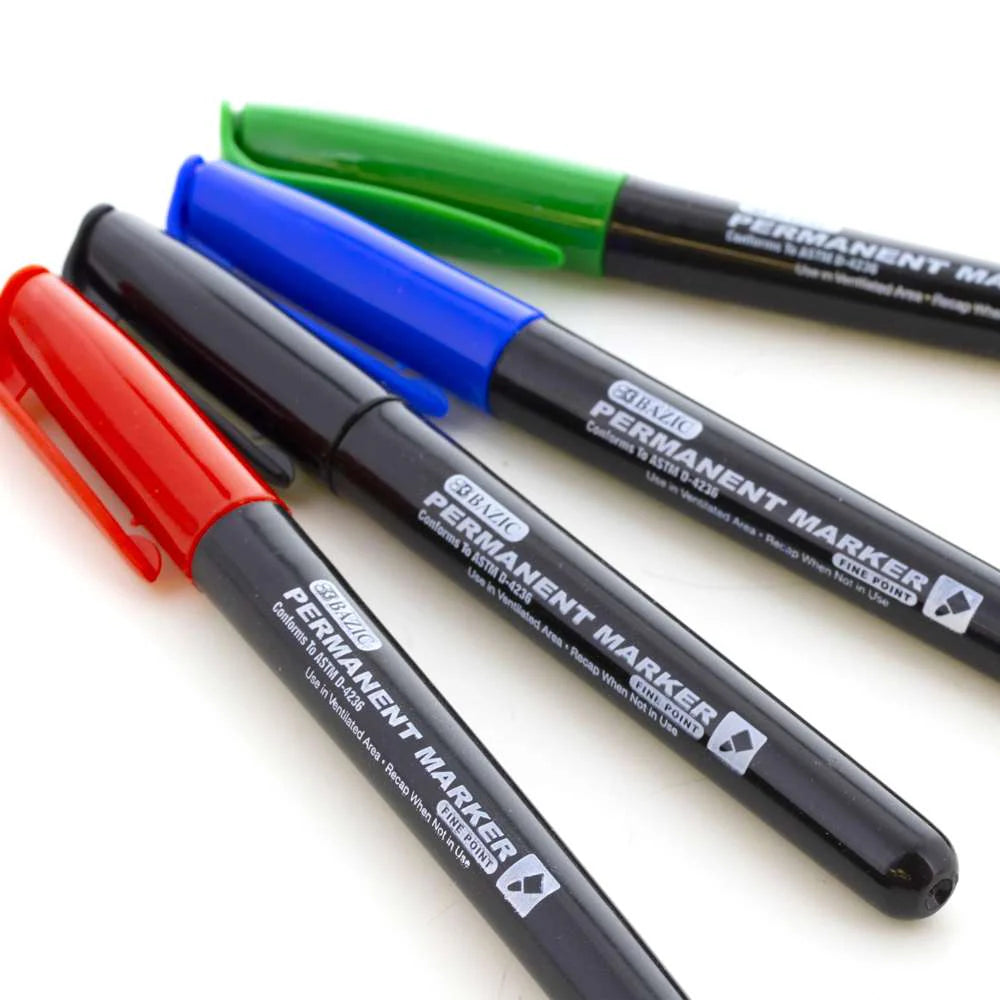 COLOR FINE TIP PERMANENT MARKERS ASST PQT.5