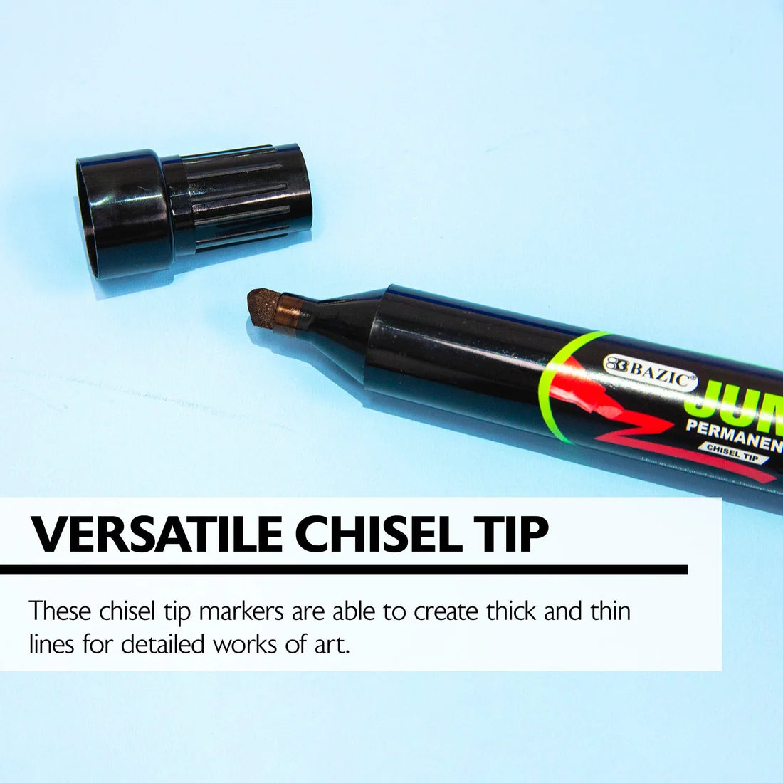 8mm Jumbo Chisel Tip | Permanent Markers | 2pqt