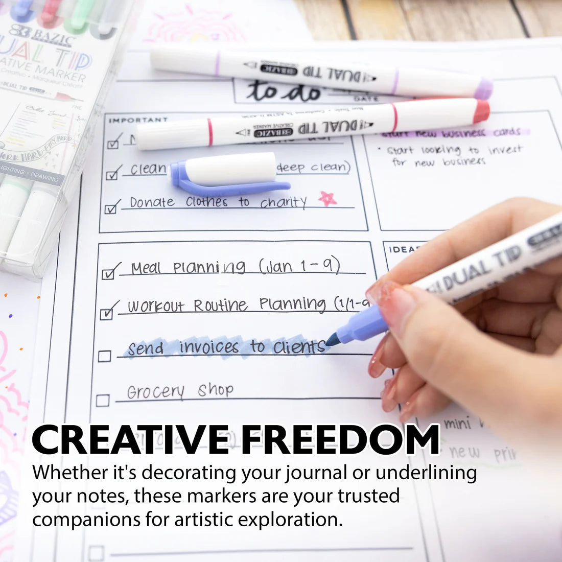 Dual Tip Creative Markers | Asst | pqt 12