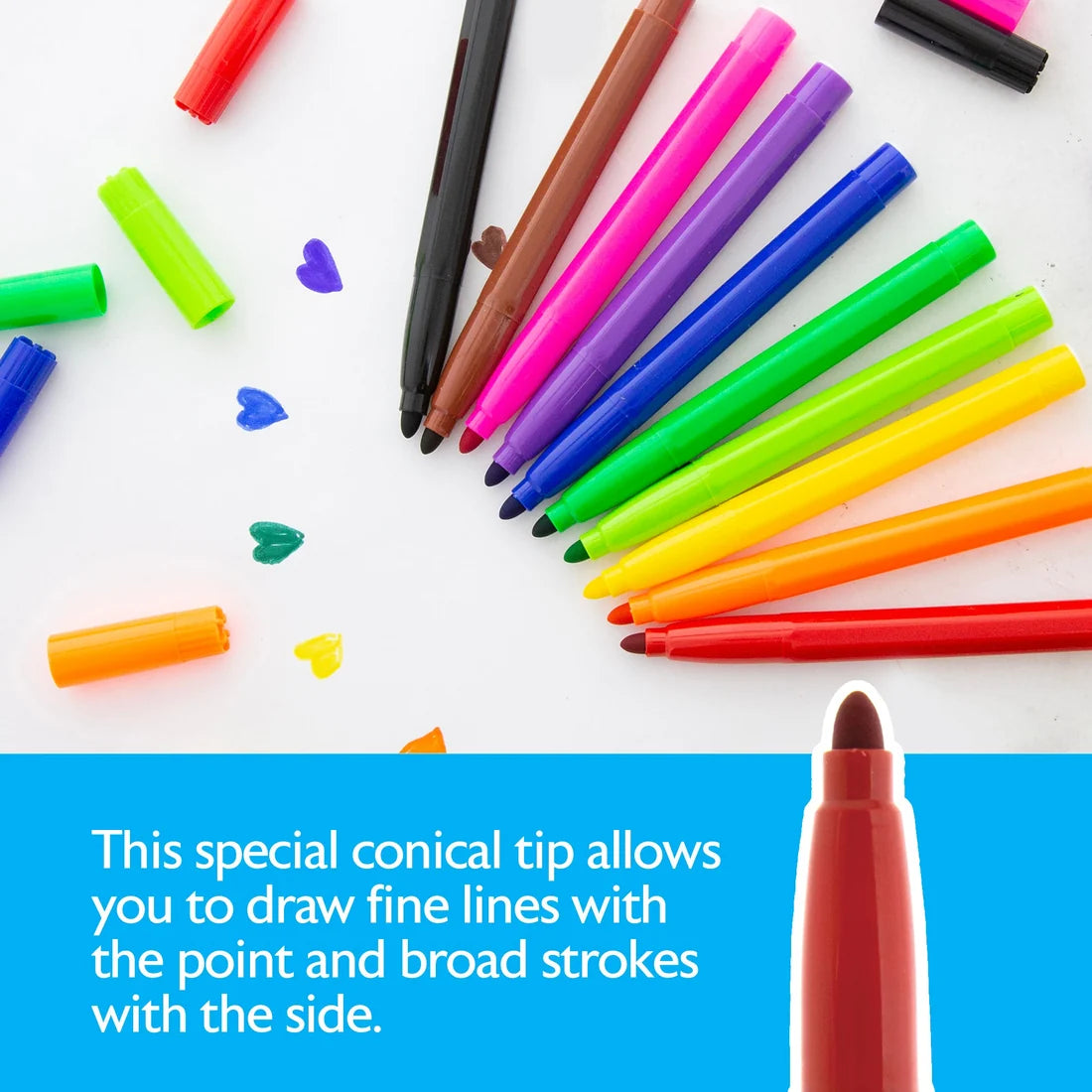 Washable Markers Broad Line Jumbo | 10 Colors