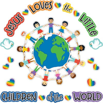 JESUS LOVES THE LITTLE CHILDREN BULLETIN BOARD SET