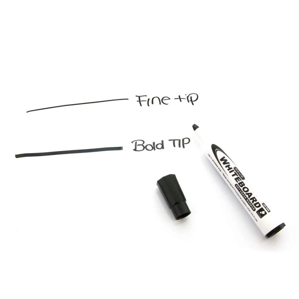 Dry Erase Marker Black Chisel 3pk