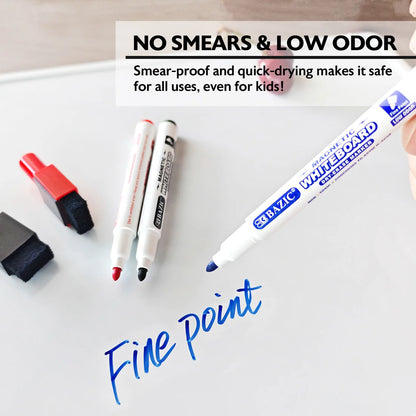 Dry Erase Magnetic Marker Asst Color Fine PQ.3