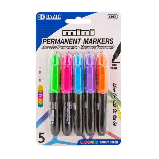 FANCY COLOR MINI FINE POINT PERMANENT MARKERS PQT6