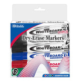 DRY ERASE MARKERS ASST CHISEL PQT.12