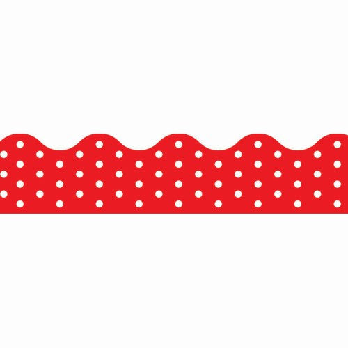 BORDER POLKA DOTS RED