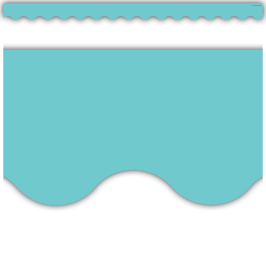LIGHT TURQUOISE BORDER SCALLOPED