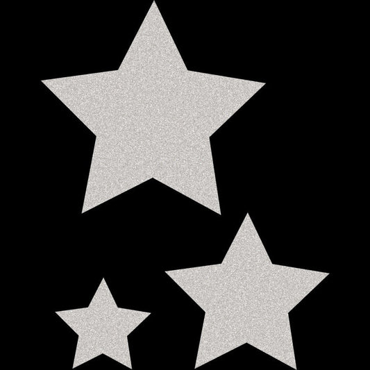 SILVER GLITZ STARS ASSORTED SIZE