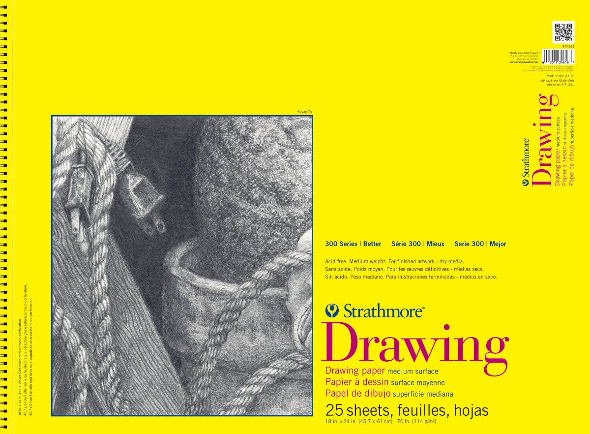 Strathmore 300 Series Drawing Pad | 18"X24" | 25 Sheets
