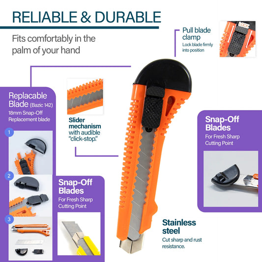 RETRACTABLE SNAP-OFF UTILITY 18MM