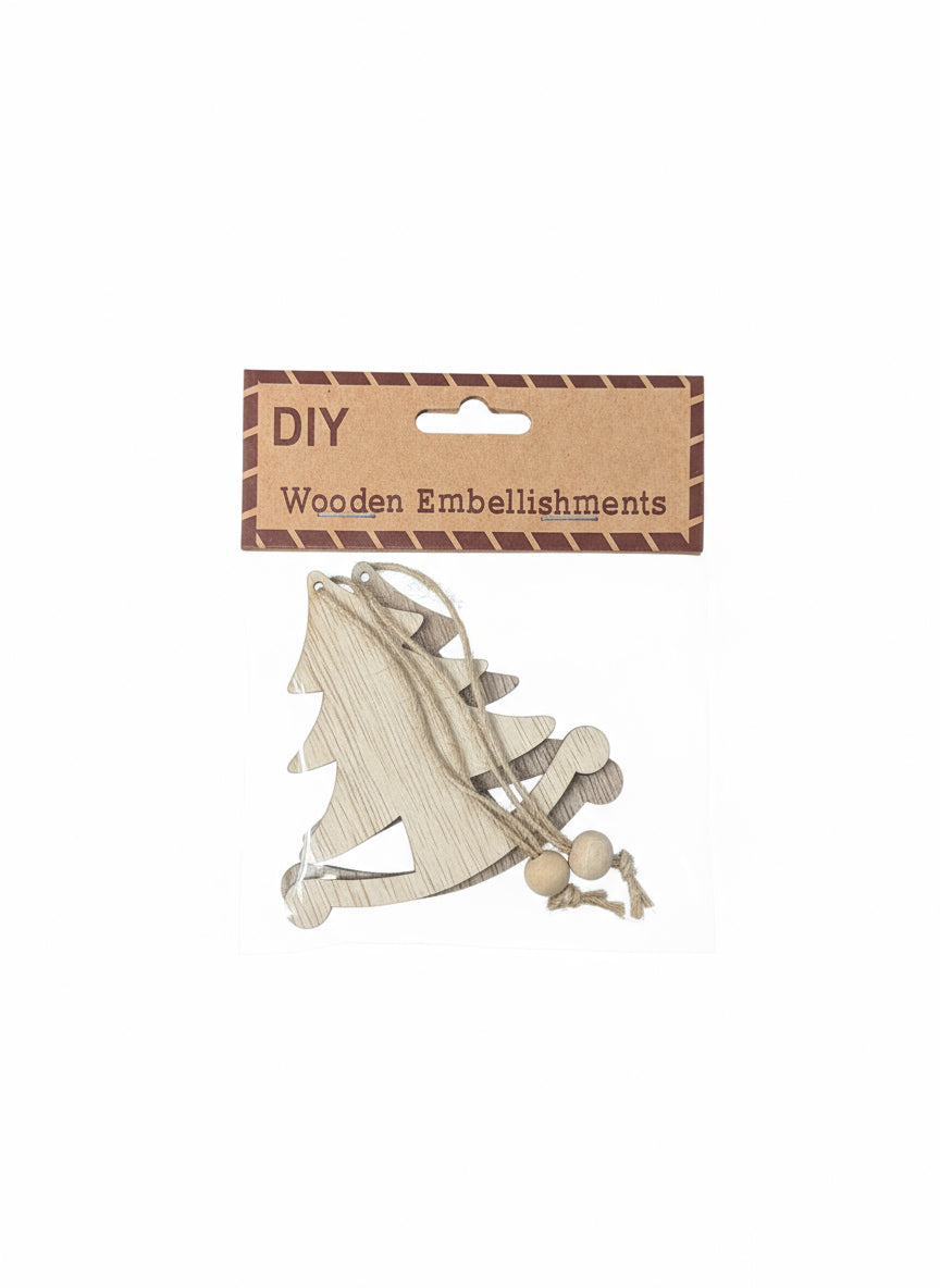 WOOD XMAS EMBELLISMENTS TREE