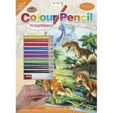 COLOUR PENCIL BY NUMBER DINOSAURS DAY 12 PC