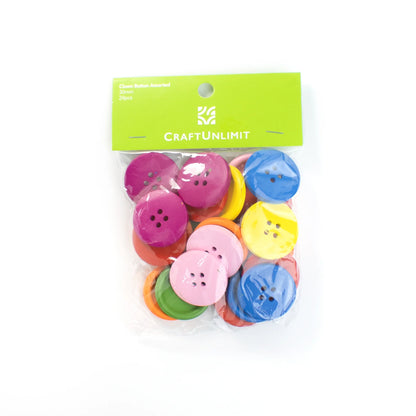 Clown Button Asst. Colors 24 pcs