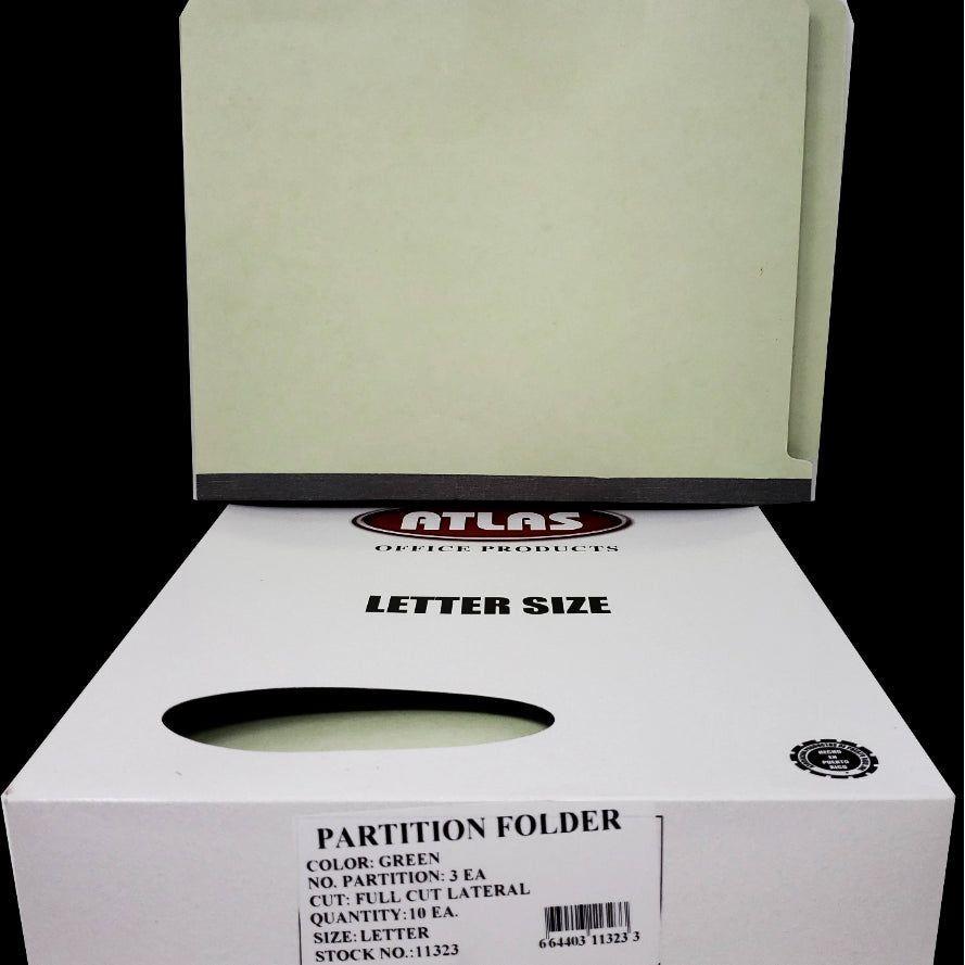 3 PARTITION FOLDER LATERAL GREEN LETTER BOX/10 – JA Riollano Co, Inc ...