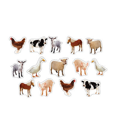 FARM ANIMALS PHOTOGRAPHIC SHAPES STICKERS PQT.84