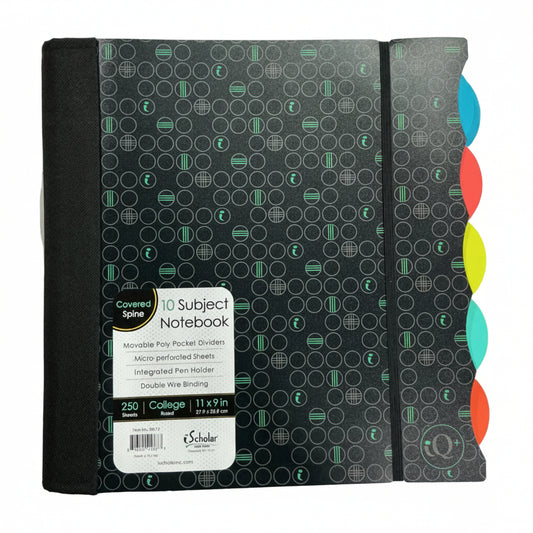 10 Collegue Ruled Subject Notebook | 250 Sheets
