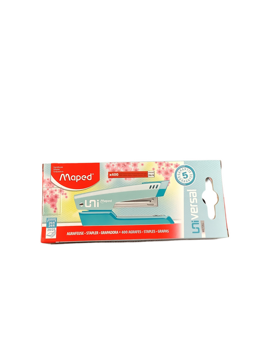 STAPLER UNIVERSAL METAL PASTEL HALF 24-26/6
