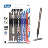 BAZIC Jetz 1.4 mm Tip Asst. Color FUSE Tech Ink Pen w/ Cushion Grip (8/Pack)