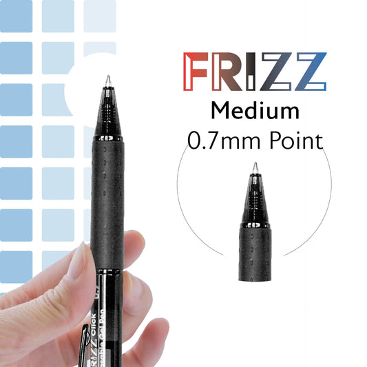 BAZIC Frizz Black Erasable Gel Retractable Pen with Grip
