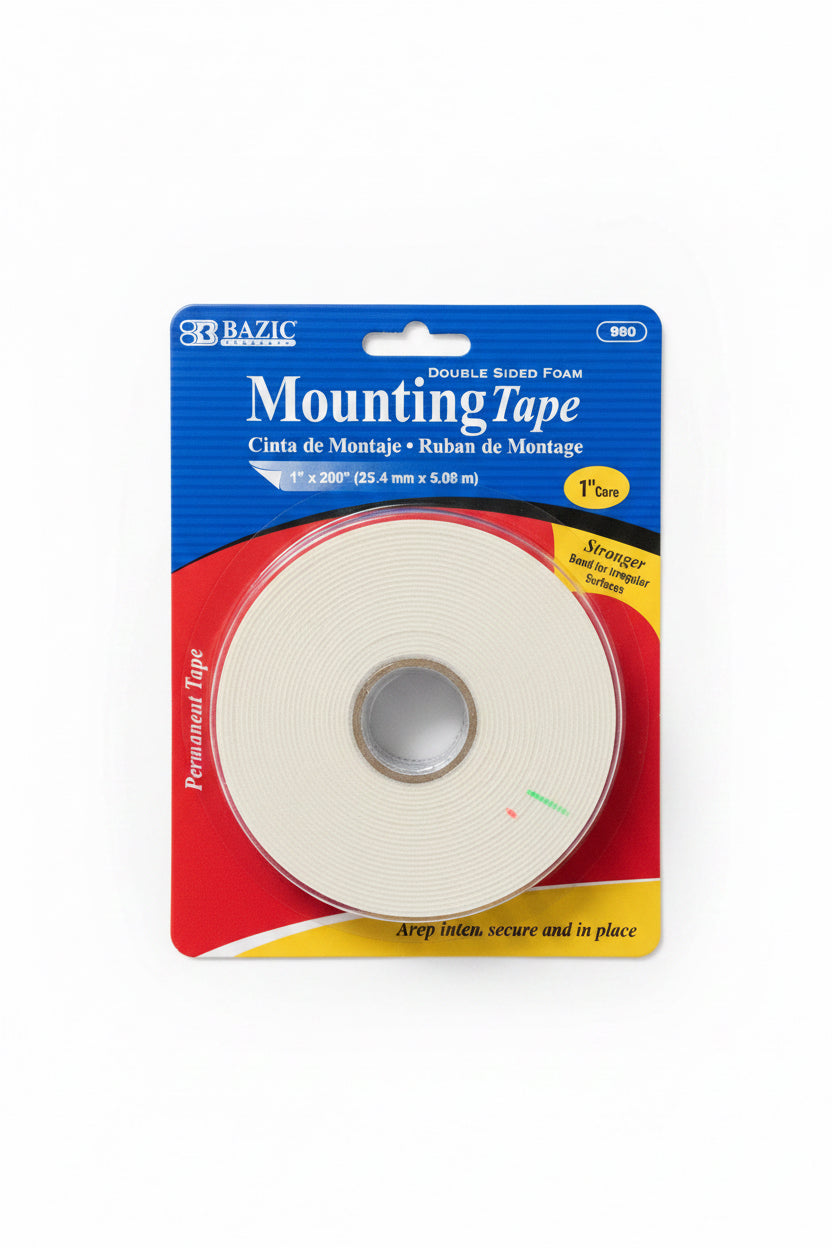 DOUBLE SIDED FOAM MOUNTING TAPE 1" X 200"