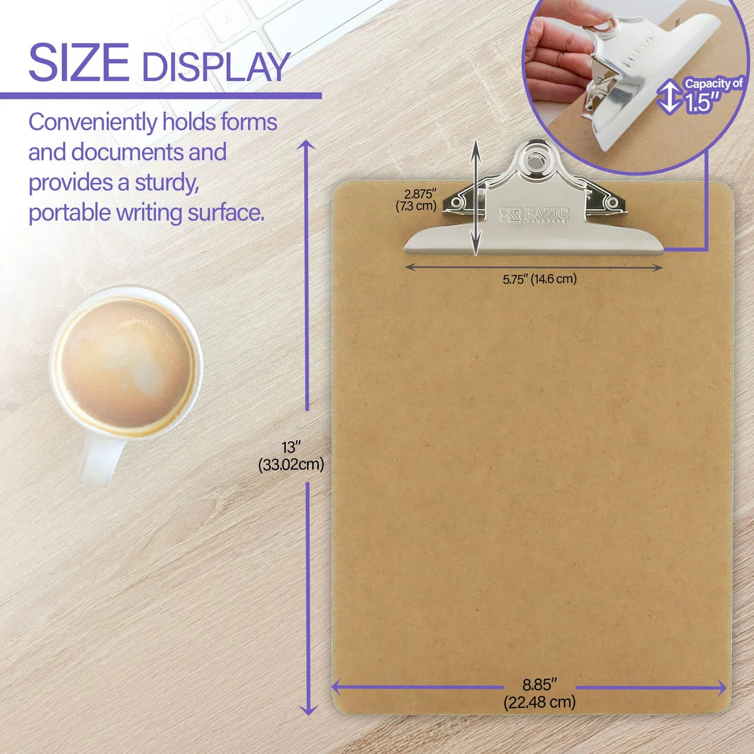 Standard Size Hardboard Clipboard 9" X 13.2"