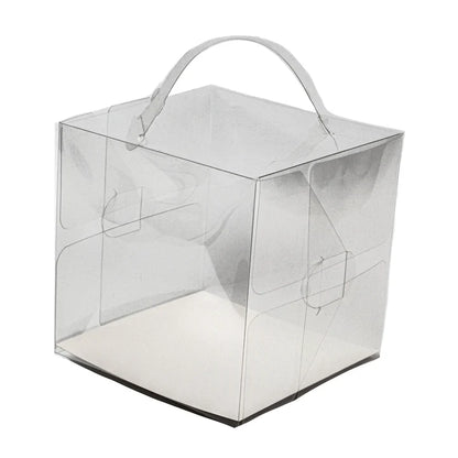 PVC CLEAR CUBE BOX WITH HANDLE 6X6IN 3PCS