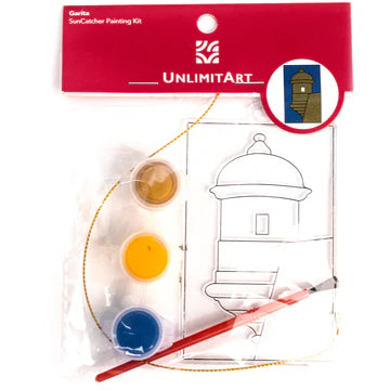 SUNCATCHER PAINTING KIT WITH 3 PAINT POTS 1 BRUSH
