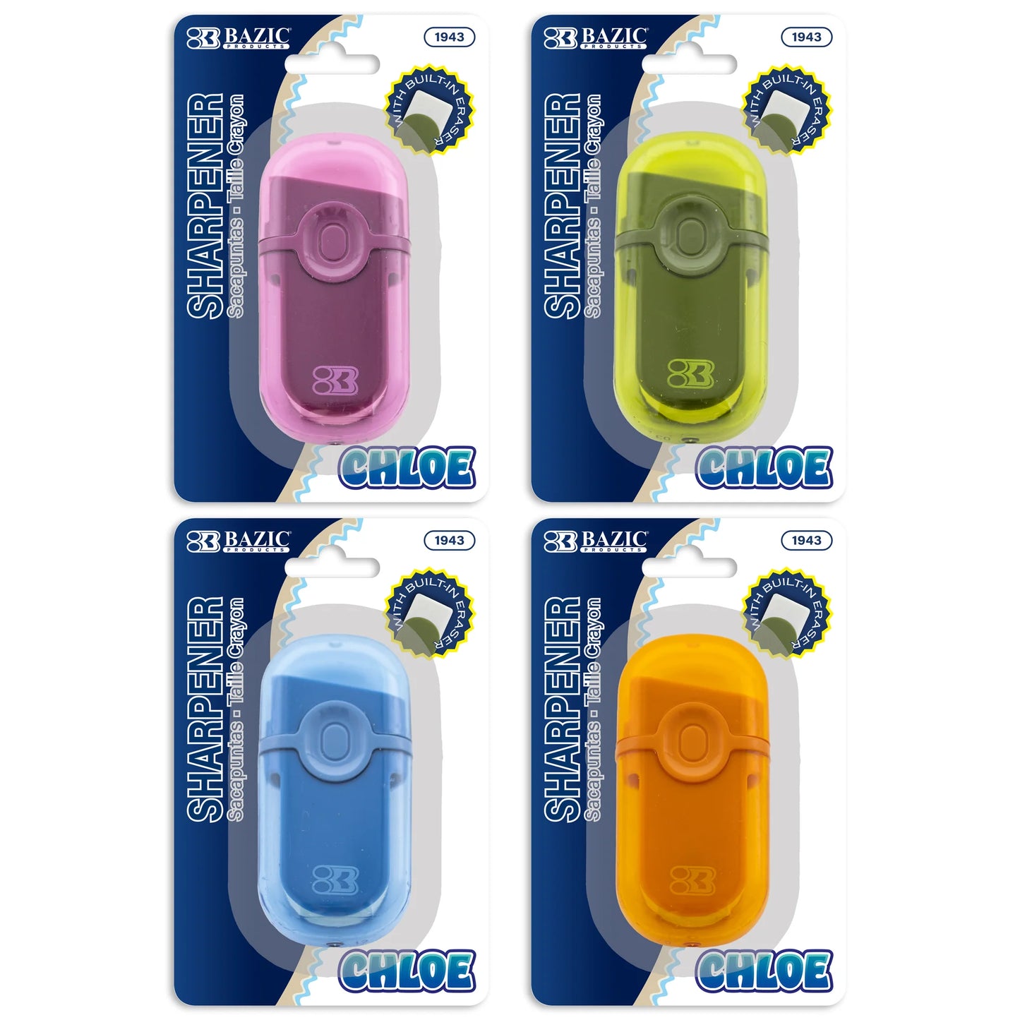 BAZIC Chloe Sharpener + Eraser