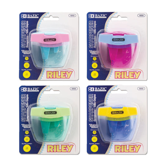 BAZIC Riley Triple Hole Sharpener w/ Receptacle
