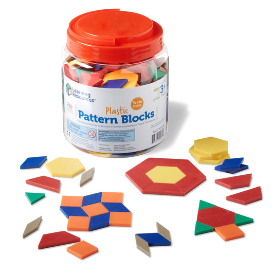 PLASTIC PATTERN BLOCKS .5CM (250 PC)