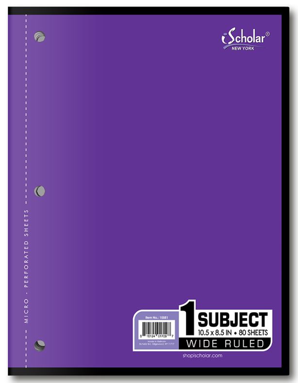 Coil-Less Notebook Wide Ruled 160 PG