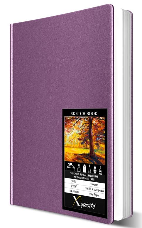 Xquisite Premium Hardbound Sketch Book 9" x 6" 70 lb Paper 112 Sheets