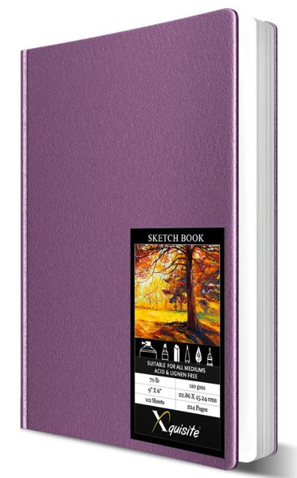 Xquisite Premium Hardbound Sketch Book 9" x 6" 70 lb Paper 112 Sheets