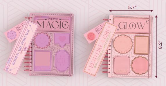 POLY COVER JOURNAL W STICKY NOTES PEACH/PINK