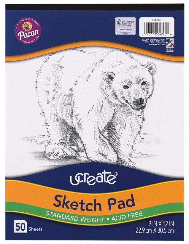 Sketch Pad Standar Weight 9" x 12" 50 Sheet