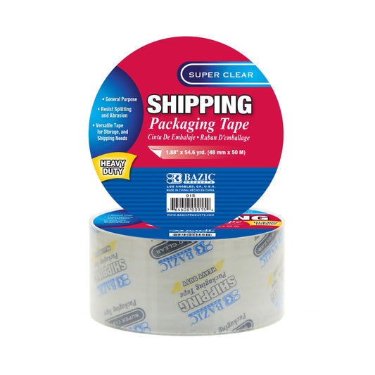 SHIPPING PACKING TAPE HD CLEAR 1.88" X 54.6 YARDS