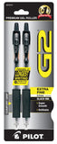 G2 Retractable Gel Pens Extra Fine Point 0.5 mm Black Ink Pkg. 2