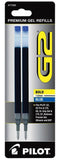 G2 Refills for Gel Ink Bold Point 1.0 mm Blue Ink Pkg. 2
