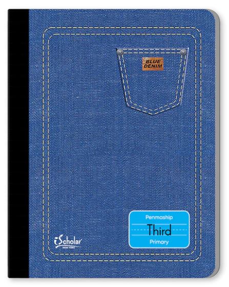 Blue Denim Penmanship Notebook 3rd Grade 80 Sheet