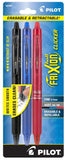 FriXion Clicker Erasable Pens Retractable Gel Ink Pens 0.7 mm Fine Asst. Color Pkg. 3
