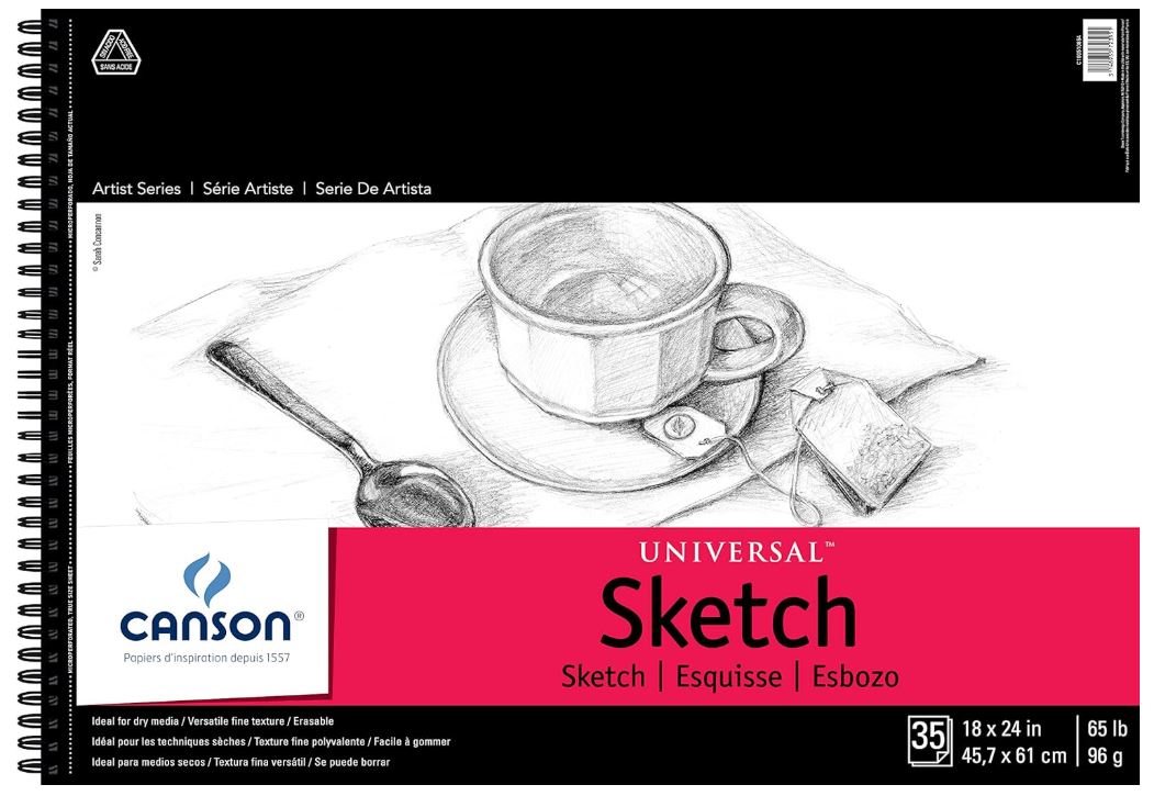Sketch Paper Wirebound Pad 18" x 24" 35 Sheets 65 lb