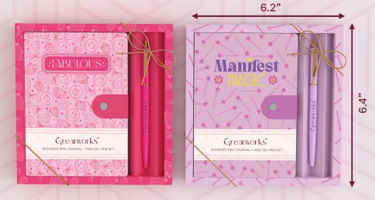 MINI JOURNAL BOX SET W PEN ASST 96SHEETS
