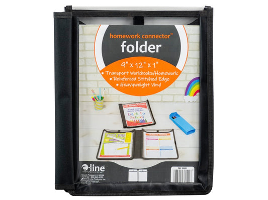 Homework Connector Folders, Black, 1/EA