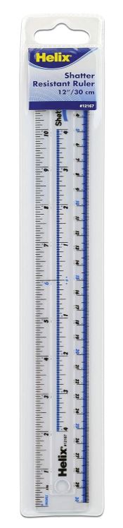 Helix Shatter-Resistant Plastic Ruler 12" / 30cm