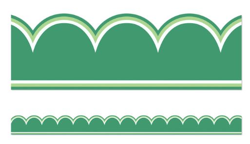Clover Green Scalloped Bulletin Board Borders Pkg. 13